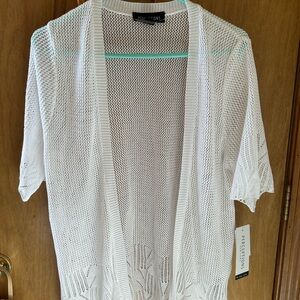 New, White, Short Sleeve Cardigan